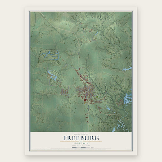 Freeburg, Illinois map print, the full design