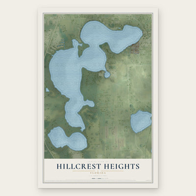Hillcrest Heights, Florida map print, the full design