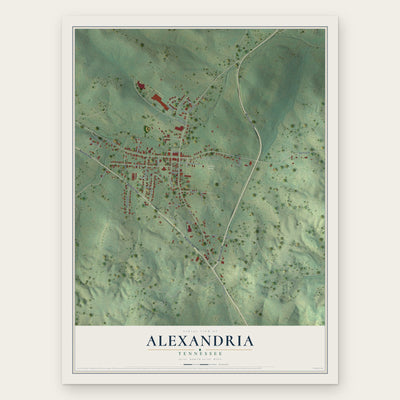 Alexandria, Tennessee map print, the full design
