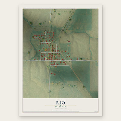 Rio, Illinois map print, the full design