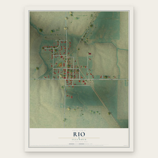 Rio, Illinois map print, the full design
