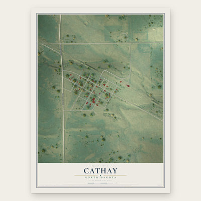Cathay, North Dakota map print, the full design