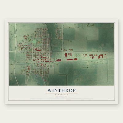 Winthrop, Minnesota map print, the full design