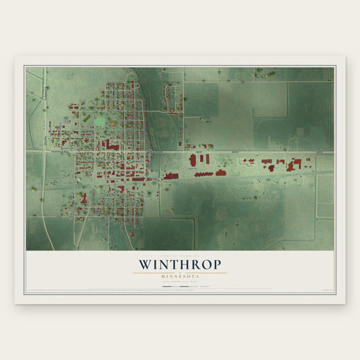 Winthrop, Minnesota map print, the full design
