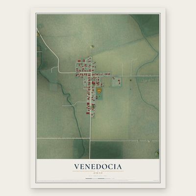 Venedocia, Ohio map print, the full design
