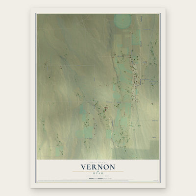 Vernon, Utah map print, the full design