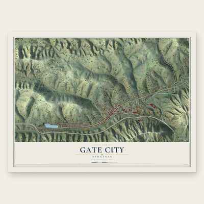 Gate City, Virginia map print, the full design