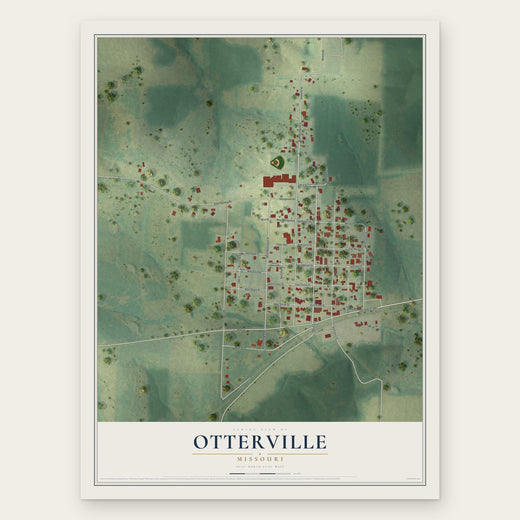 Otterville, Missouri map print, the full design