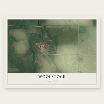 Woolstock, Iowa map print, the full design