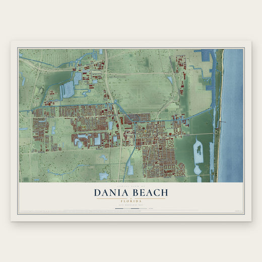 Dania Beach, Florida map print, the full design