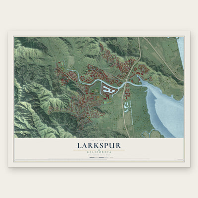 Larkspur, California map print, the full design