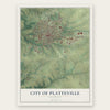 Platteville, Wisconsin map print, the full design