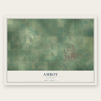 Amboy, Illinois map print, the full design