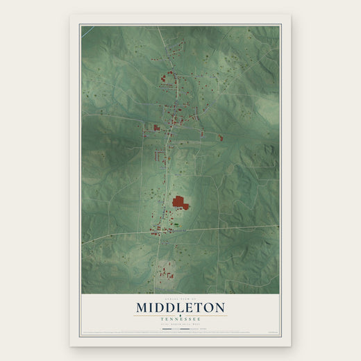 Middleton, Tennessee map print, the full design