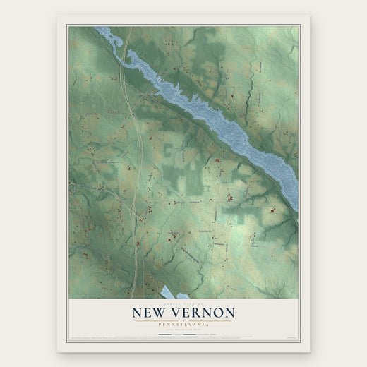 New Vernon, Pennsylvania map print, the full design