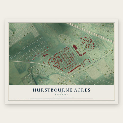 Hurstbourne Acres, Kentucky map print, the full design