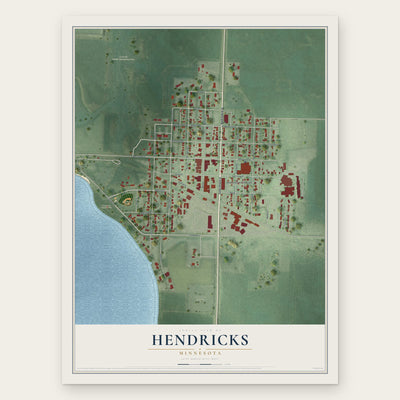 Hendricks, Minnesota map print, the full design