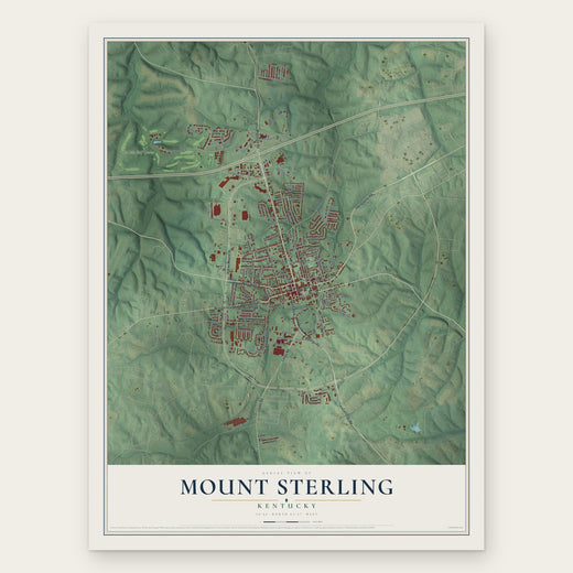 Mount Sterling, Kentucky map print, the full design