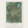 North St. Paul, Minnesota map print, the full design