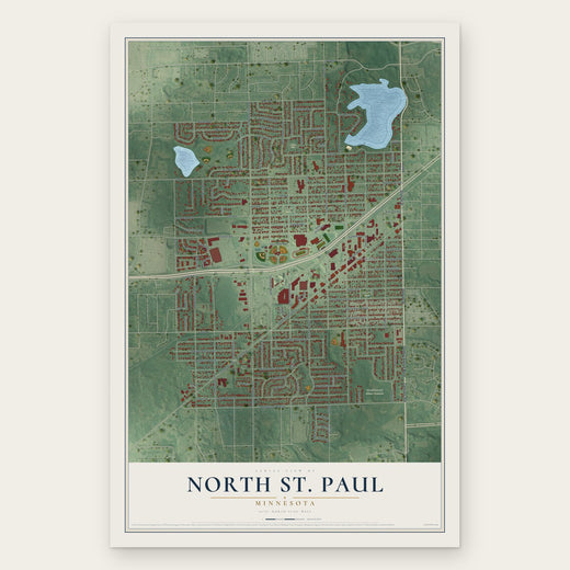 North St. Paul, Minnesota map print, the full design