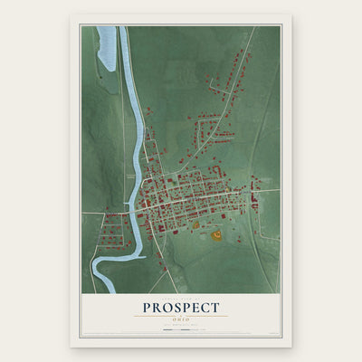 Prospect, Ohio map print, the full design