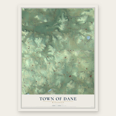Town of Dane, Wisconsin map print, the full design