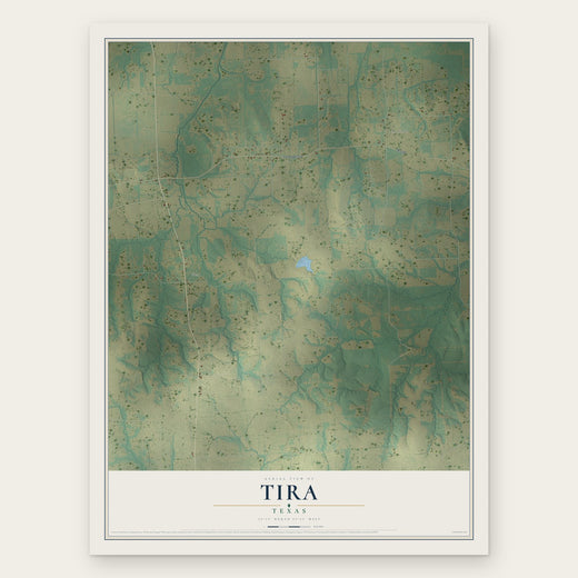 Tira, Texas map print, the full design