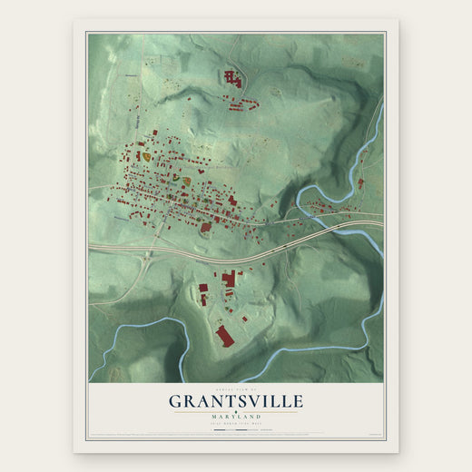 Grantsville, Maryland map print, the full design