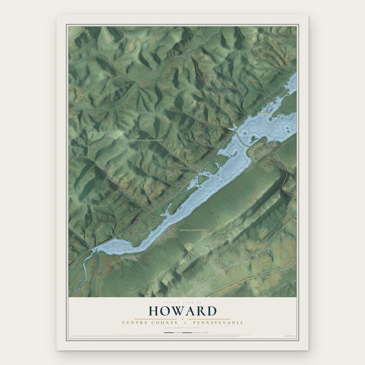 Howard, Centre County, Pennsylvania map print, the full design