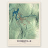 Morrisville, Vermont map print, the full design