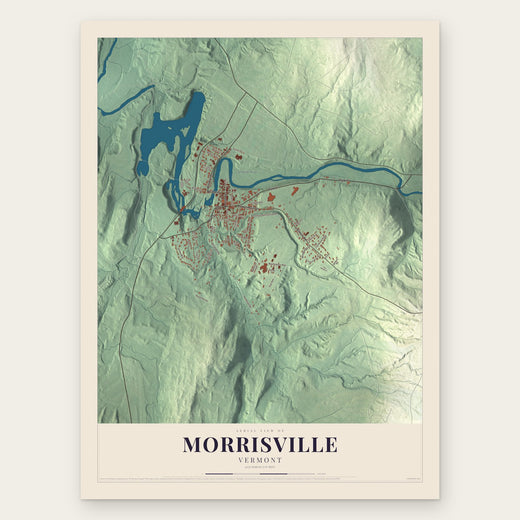 Morrisville, Vermont map print, the full design