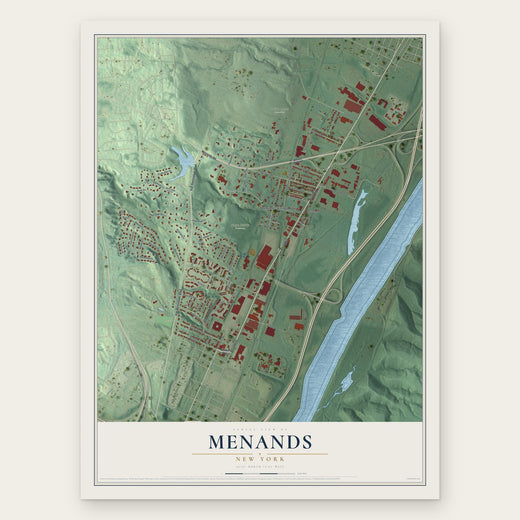 Menands, New York map print, the full design