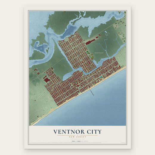 Ventnor City, New Jersey map print, the full design