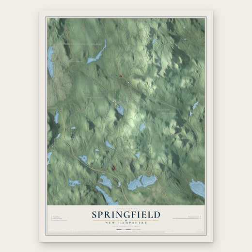 Springfield, New Hampshire map print, the full design