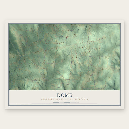 Rome, Crawford County, Pennsylvania map print, the full design