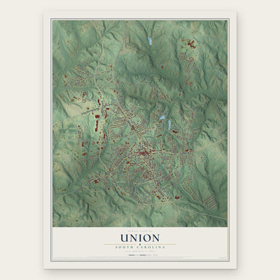 Union, South Carolina map print, the full design