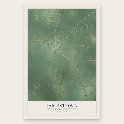 Jamestown, Louisiana map print, the full design