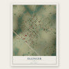 Ellinger, Texas map print, the full design