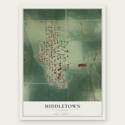 Middletown, Illinois map print, the full design