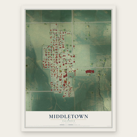 Middletown, Illinois map print, the full design