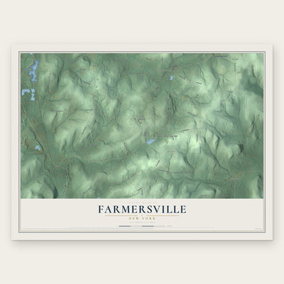 Farmersville, New York map print, the full design