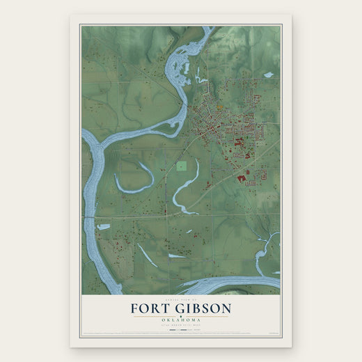 Fort Gibson, Oklahoma map print, the full design