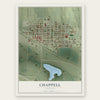 Chappell, Nebraska map print, the full design