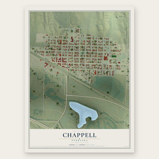 Chappell, Nebraska map print, the full design