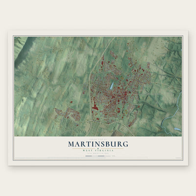 Martinsburg, West Virginia map print, the full design