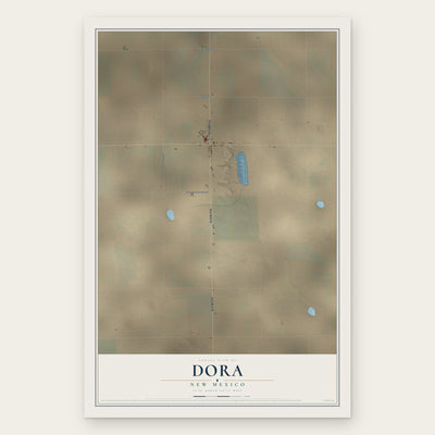 Dora, New Mexico map print, the full design