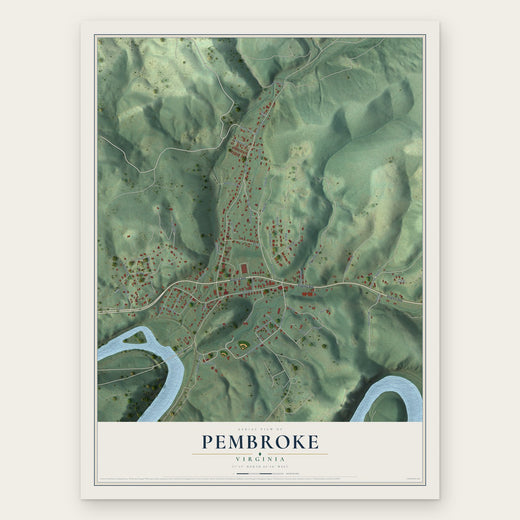 Pembroke, Virginia map print, the full design