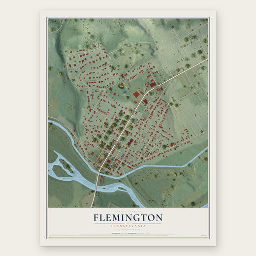 Flemington, Pennsylvania map print, the full design
