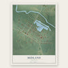 Midland, Arkansas map print, the full design