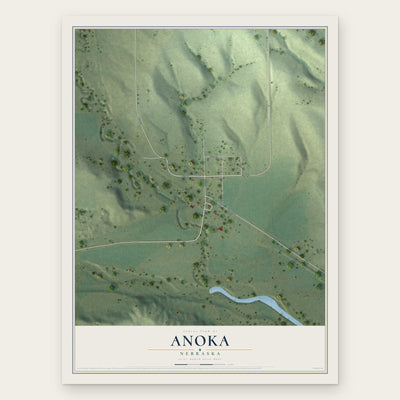 Anoka, Nebraska map print, the full design